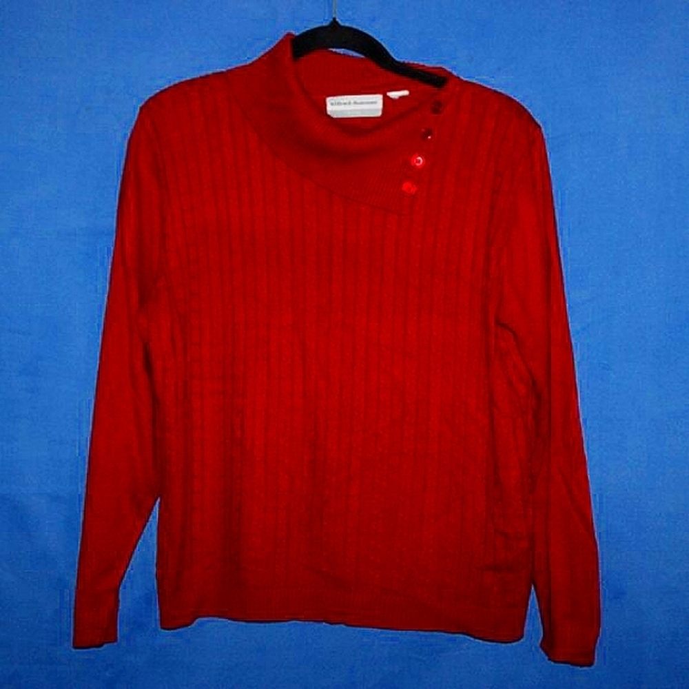 Alfred Dunner Petite Cowl Neck Sweater Red Size 30